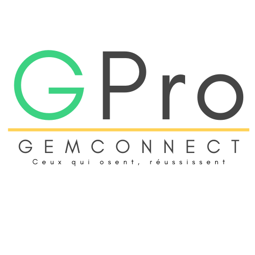 Logo GPro GemConnect avec slogan "Ceux qui osent, réussissent"