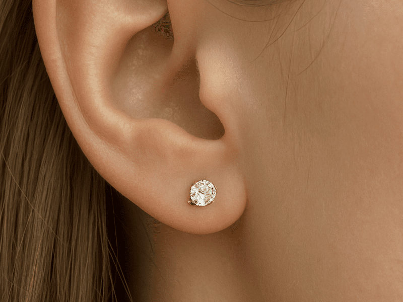 Boucles D'oreilles Puces 0.60 cts Diamants Or 18 Carats