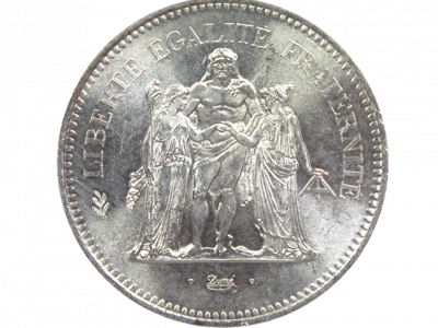 Pièce 50 francs Hercule en argent
