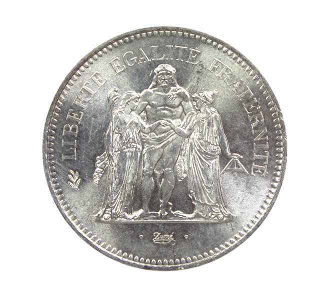 Pièce 50 francs Hercule en argent