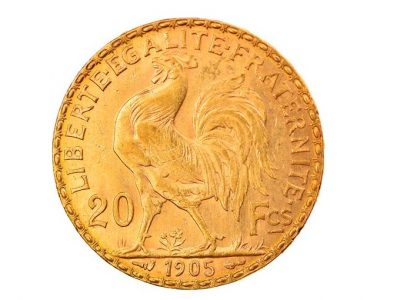 Pièce 20 francs Coq Marianne en or 900/1000